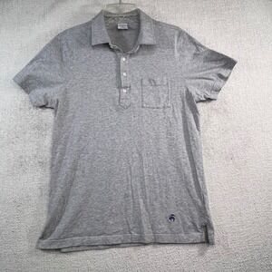Brooks Brothers 1818 Mens Gray Cotton Jersey Short Sleeve Pocket Polo Shirt L